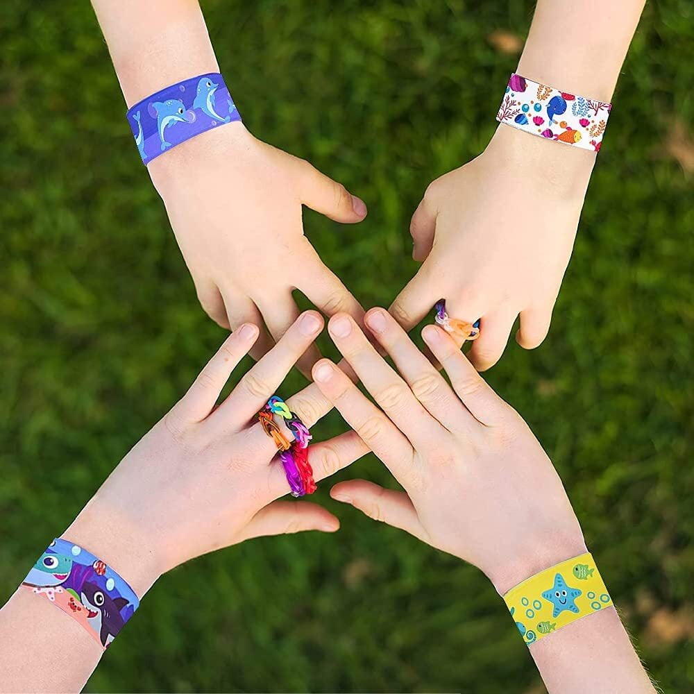 ArtCreativity Animal Print Slap Bracelets for Kids, Set of 8, Assorted Slap  Band | eBay